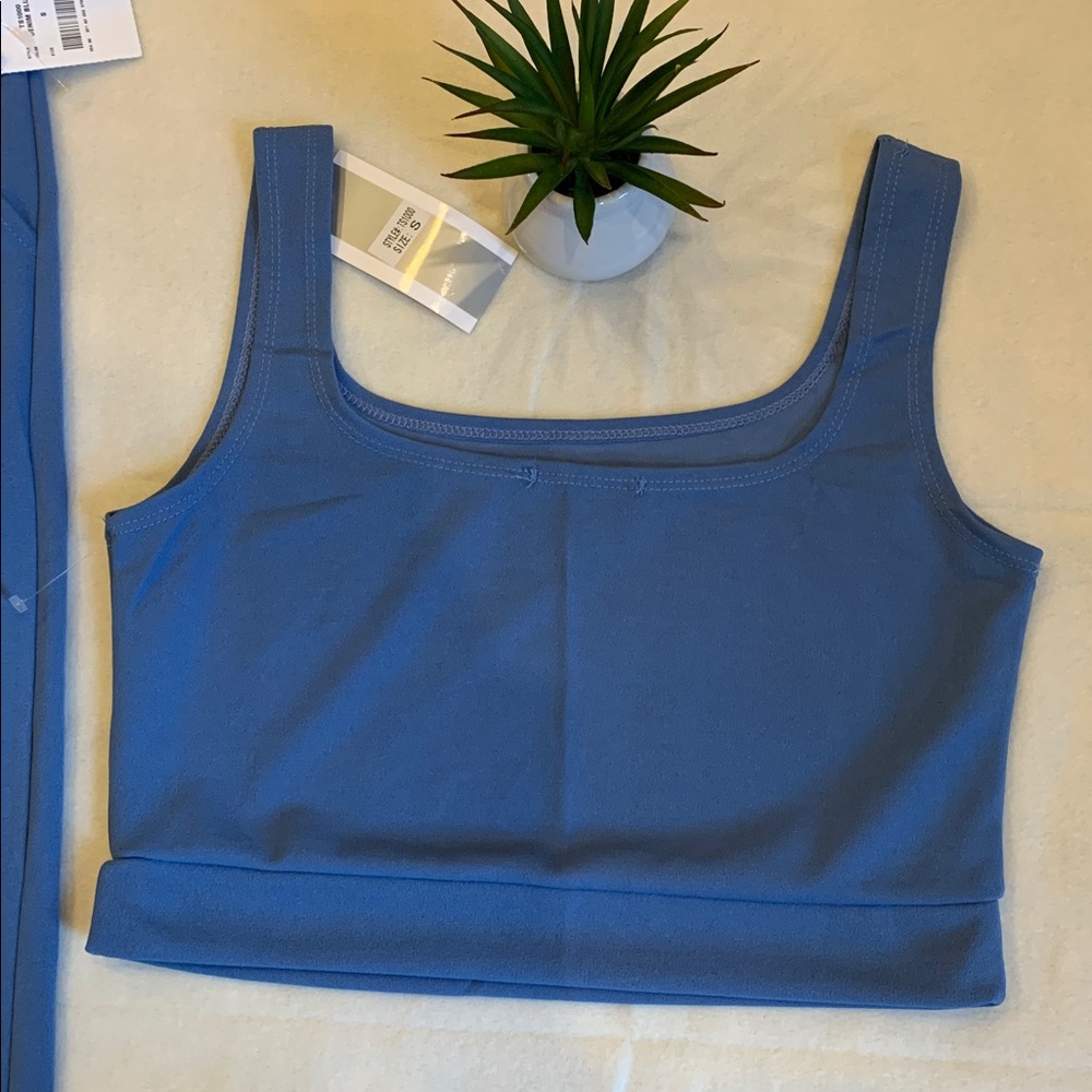 š¹LEMITE Blue Women's Wide-Leg Pants Set ⢠NWT - Picture 5 of 10